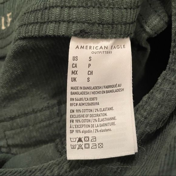 American Eagle Overall Skirt Corduroy with raw hem. - Picture 7 of 8